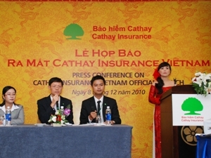 Lế ra mắt Công ty TNHH Bảo hiểm Phi Nhân thọ Cathay Việt Nam. (Ảnh: Vietnam+)