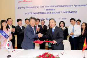 TCty bảo hiểm Bảo Việt và Cty bảo hiểm Lotte của Hàn Quốc ký kết hợp tác