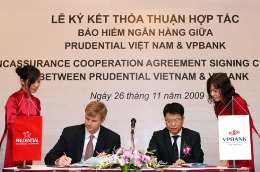 VPBank trở thành đại lý chính thức của Prudential Việt Nam, thực hiện phân phối gói sản phẩm bảo hiểm qua ngân hàng Bancassurance tới người tiêu dùng.